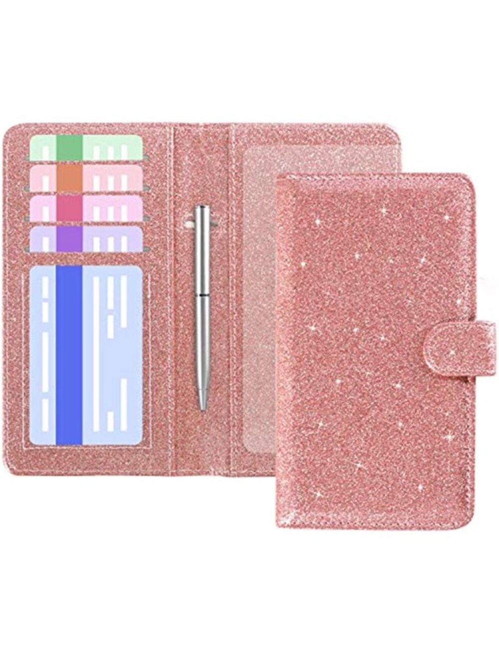 RFID Checkbook Cover Wallet PU Leather Check Holder Credit Card Organizer Case